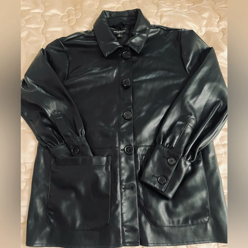 Marc New York Black Faux Leather Women's Jacket - Picture 7 of 13
